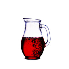 Red Wine Jug, Red Wine Pitcher, glass jug with Red Wine, 