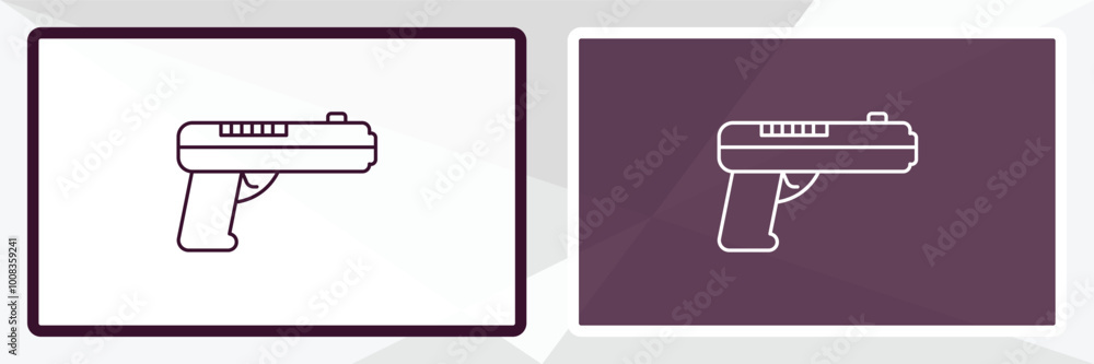 Poster glock outline icon. linear vector from army and milatry concept. thin line white and black glock ico