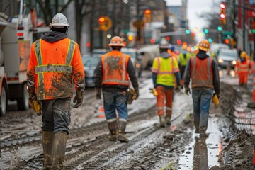 Engineer Wearing Hard Hat and Safety Vest Inspecting Industrial Plant at Dusk