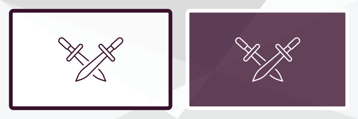 combat outline icon. Linear vector from army and milatry concept. Thin line white and black combat icon isolated on white and dark background