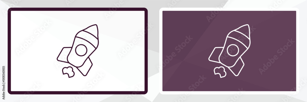 Poster launcher outline icon. linear vector from army and milatry concept. thin line white and black launch