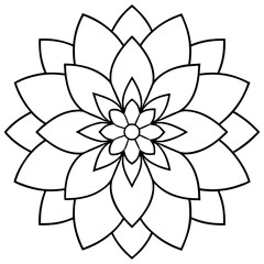 Symmetrical Chrysanthemum Mandala Vector Illustration Floral Art Design
