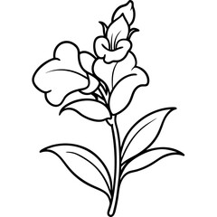 Enchanting Snapdragons Embracing Fall Colors Illustrated in Elegant Vector Art for Botanical Enthusiasts
