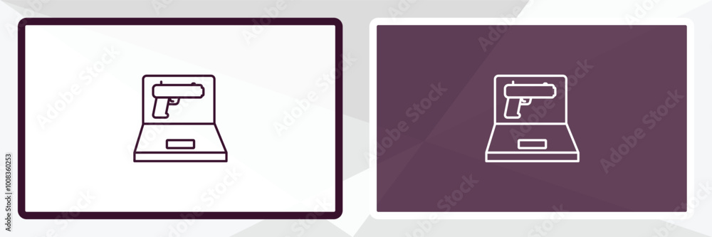 Poster computer outline icon. linear vector from army and milatry concept. thin line white and black comput