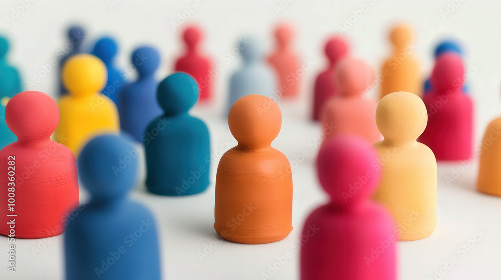 Wall mural vibrant 3d clay networking icon, a dynamic representation of connectivity and collaboration, featuri