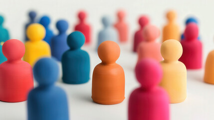 Obraz premium Vibrant 3D Clay Networking Icon, a dynamic representation of connectivity and collaboration, featuring lively colors, set against a clean white backdrop for impactful marketing appeal.