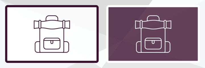 backpack outline icon. Linear vector from army and milatry concept. Thin line white and black backpack icon isolated on white and dark background