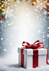 christmas background with gift boxes and snowflakes