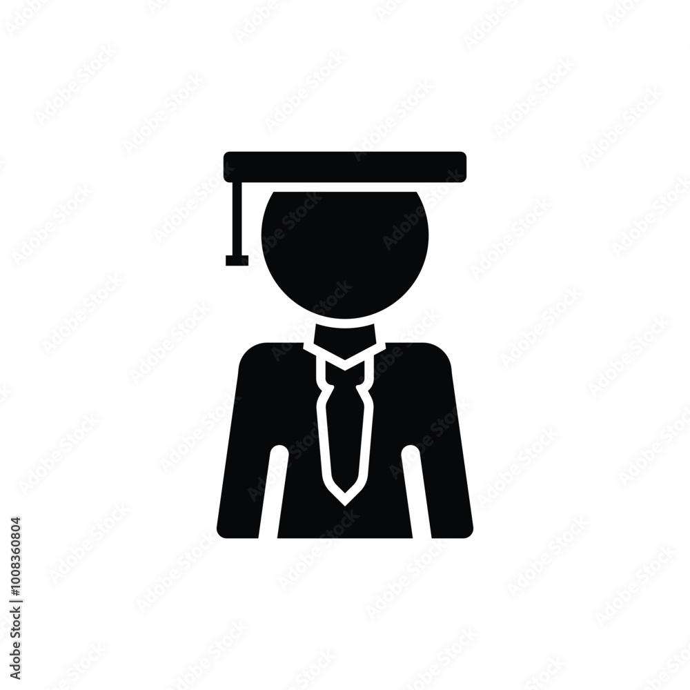 Poster student icon or logo design isolated sign symbol vector illustration - high quality line style vecto