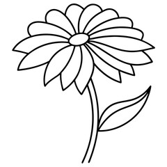 Elegant helenium with curved petals captured in a precise vector illustration
