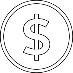 Isolated coin outline vector