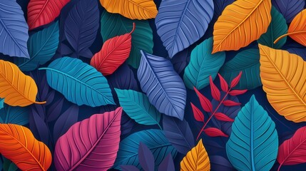 Stylized Leaf Patterns in Abstract Foliage, a captivating display of intricate textures and artistic designs, showcasing nature's beauty through imaginative interpretations.
