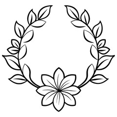 Floral and Leaf Border Design with Vector Illustration for Elegant Invitations and Stationery
