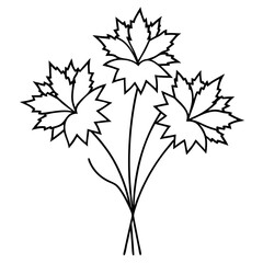 Stunning Vector Illustration of a Cornflower and Maple Leaf Bouquet Perfect for Seasonal Decor

