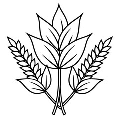 Whimsical Vector Illustration of Autumn Blooms and Wheat Stalks for a Warm Harvest Feel





