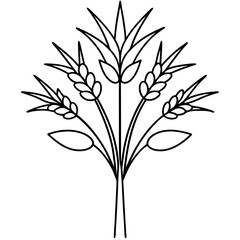 Vibrant Autumn Florals Intertwined with Wheat Stalks Vector Illustration for Seasonal Decor
