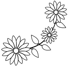 Whimsical Autumn Daisy Chain Vector Illustration for Seasonal Crafts
