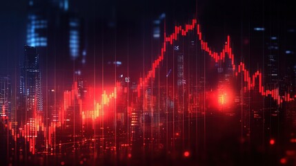Financial crisis stock chart business on economy market background with down diagram 