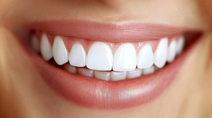 Obraz premium Bright smile showcasing perfect white teeth on a healthy individual.