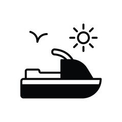Jet Ski icon vector stock illustration