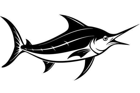 recommend clip art: Marlin sea fish silhouette vector illustration