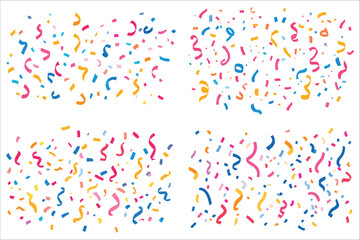  Colorful confetti with celebration background, Confetti party decoration element vector,  , Colorful  confetti abstract background, Colorful confetti falling on a transparent  background, Anniversary