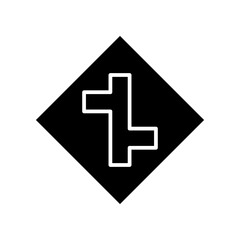 Fototapeta premium merging glyph icon