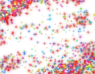Light color glitter star confetti background. White holiday texture.