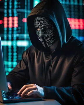 Concetto di Cybersecurity: Hacker che viola un sistema e ruba dati sensibili	