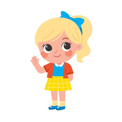 Happy Kid standing pose and smiling. Happy Little Kid Having Fun Enjoying Childhood.