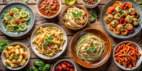 Vermicelli pasta and spaghetti