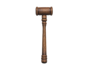 A wooden gavel used in legal settings to signify authority and order.