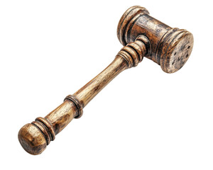 A wooden gavel used in legal settings to signify authority and decision-making.