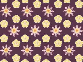 Art & Illustration repetitive flower and leaf pattern.