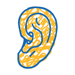 daith piercing earring doodle icon sketch vector. daith piercing earring sign. isolated symbol illustration