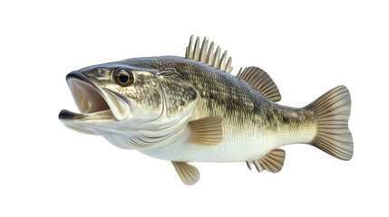 Obraz premium Isolated Largemouth Bass fish on transparent background