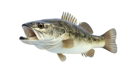 Isolated Largemouth Bass fish on transparent background