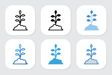 plant icons with various design styles