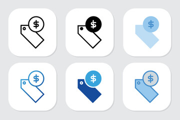 price icons with various design styles