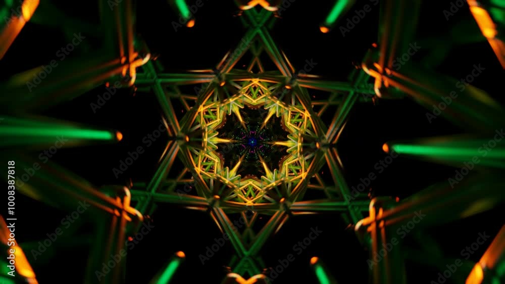 Poster hypnotic neon disco lights pulse rhythmically in a dynamic vj loop.