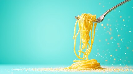 Close-Up of Twirling Pasta with Rich Sauce