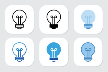 bulb icons with various design styles