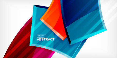 Colorful geometric abstract shapes. Illustration For Wallpaper, Banner, Background, Card, Book Illustration, landing page