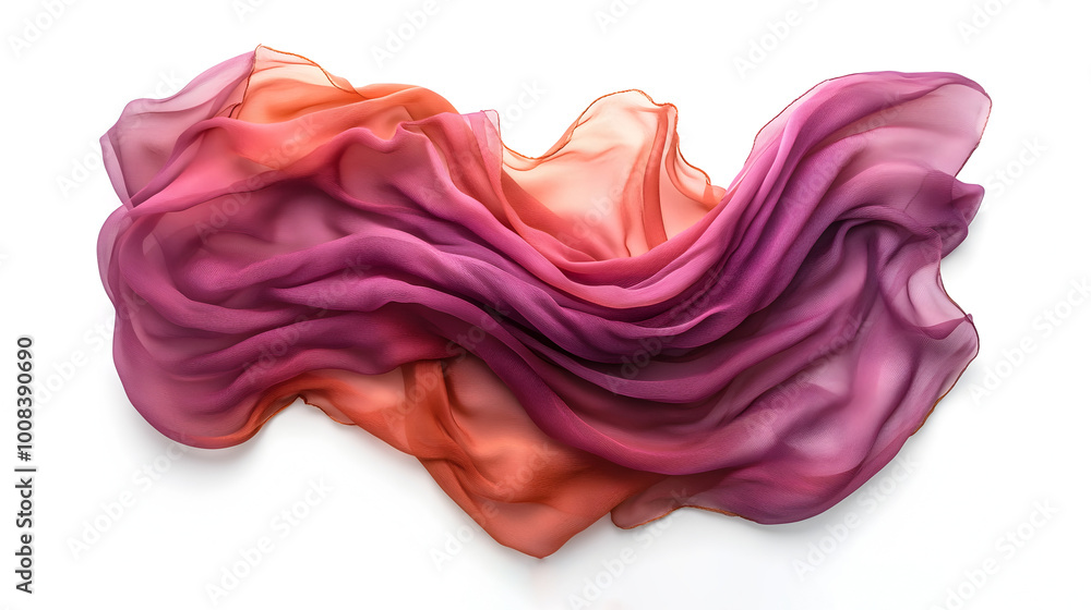 Poster vibrant satin silk fabric draped in an abstract and design,showcasing a mesmerizing flow of color an
