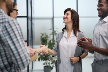 People meeting in the office for daily business training