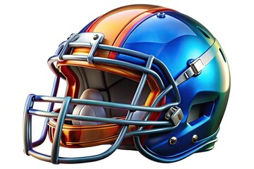 Fototapeta premium Clipart Illustration of a Football Helmet in Team Colors with a Distinctive Design and Style