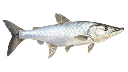 Fototapeta premium Isolated a tarpon fish on transparent background