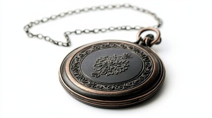 Ornate Antique Pocket Watch with Chain
