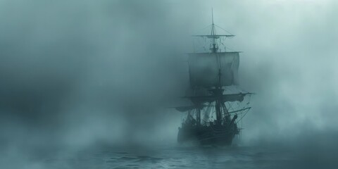 Fototapeta premium Spooky Full Moon with Ghostly Figures