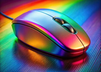 Close-Up of Computer Mouse with Pointer on Screen for Technology and Office Use Background Image